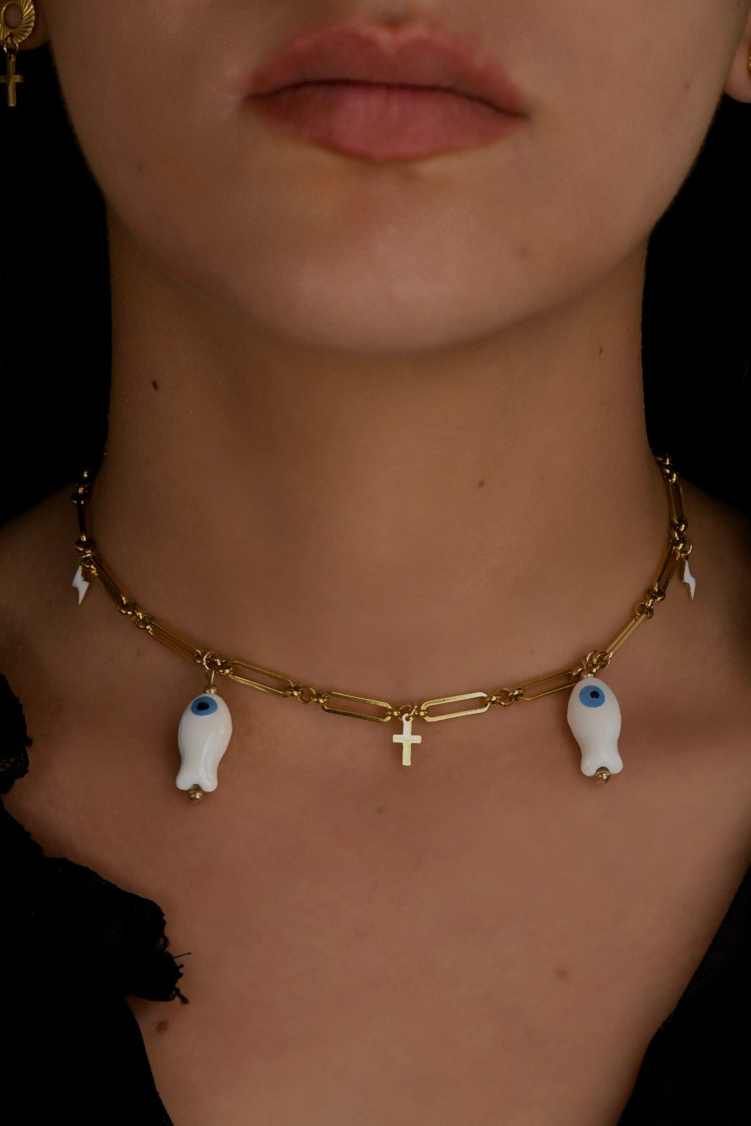 Image bijoux collier poisson blanc et boucle d’oreille de Patricia Jewels Rouen
