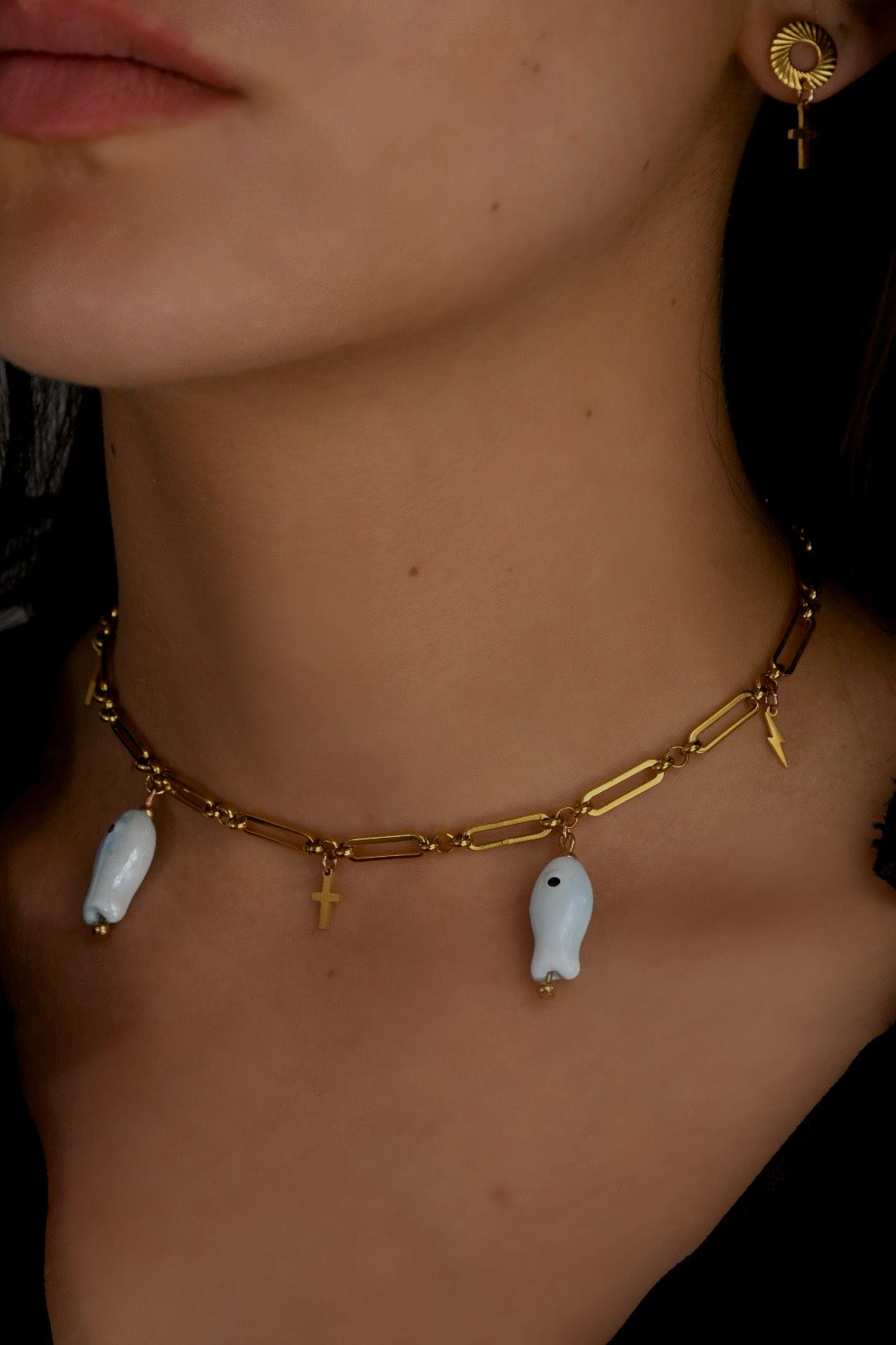 Image bijoux collier poisson bleu et boucle d’oreille de Patricia Jewels Rouen